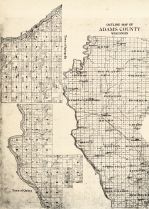 Adams County Outline - Springville, Quincy, Wisconsin State Atlas 1930c